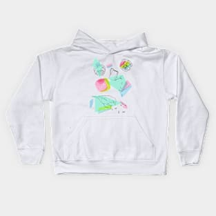 maximalist shapes garden delight with sparrow Kids Hoodie